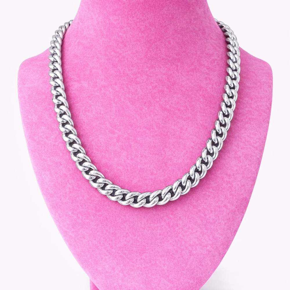 Chunky Silver Chain Necklace - Picture 4 of 5